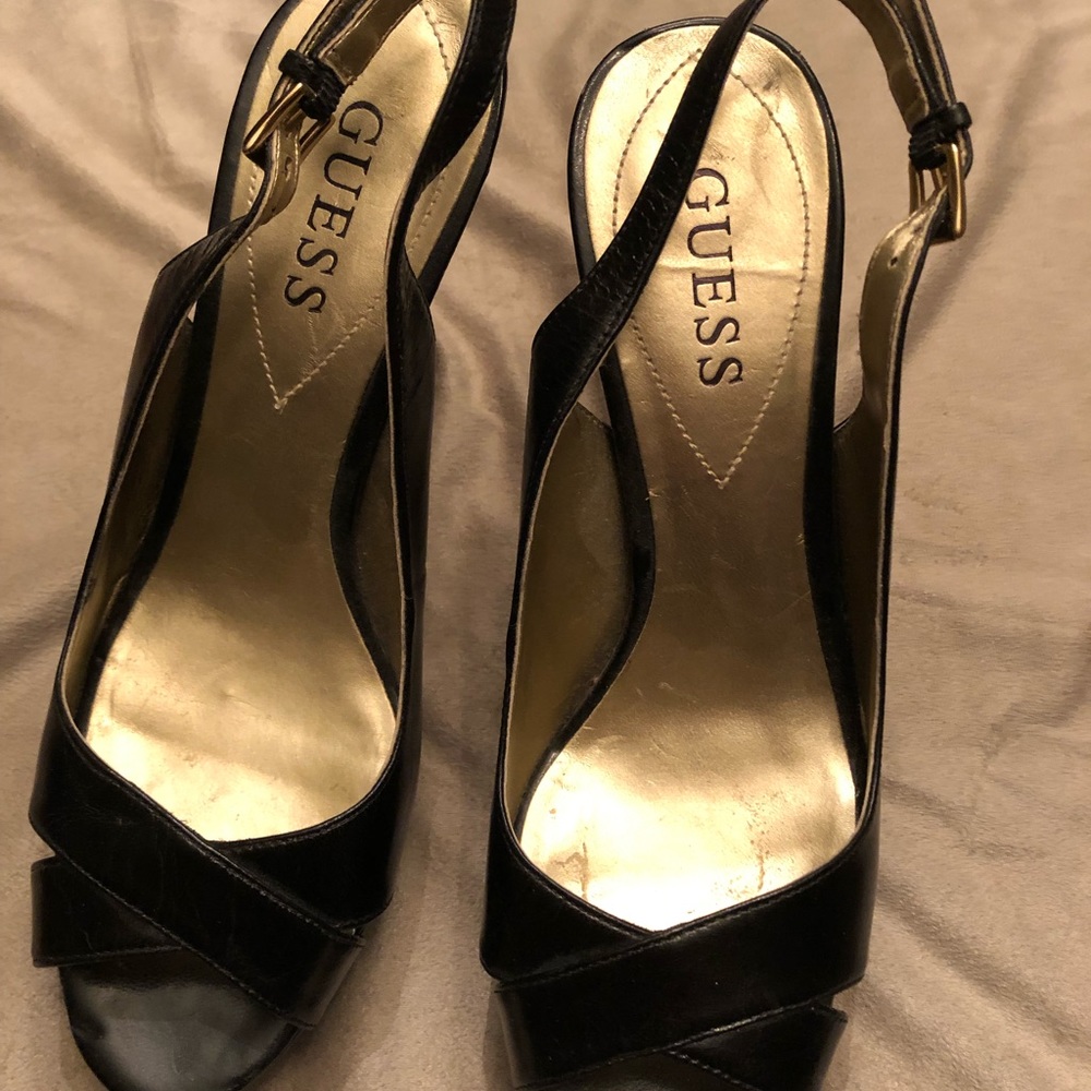 Guess Black Shoes 6 Platform High Heels Pumps